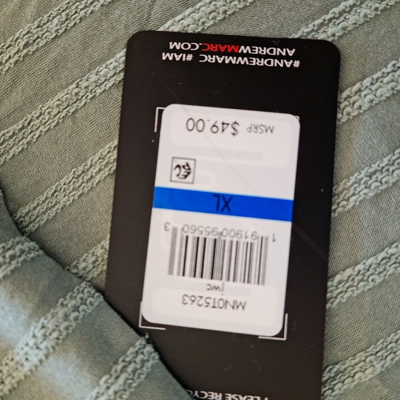 Marc New York Performance 3/4 sleeve v-neck, sage green, XL top - Picture 2 of 4